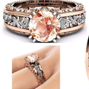 Rose Gold Filled Floral engagement Ring